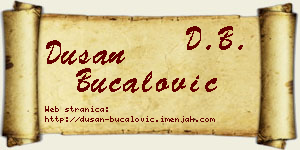 Dušan Bucalović vizit kartica